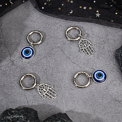 4 stücke 2 arten bösen blick & hamsa hand legierung schuh charme&nbsp;AJEW-CP0006-42