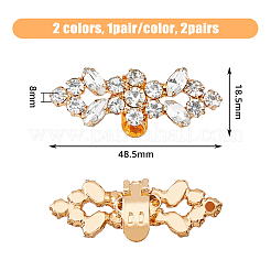 2 пара 2-х цветных съемных украшений для обуви в виде цветов AJEW-HY0001-15