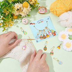 Сплав эмаль кулон пасхальное яйцо запирание маркеры петель HJEW-PH01849