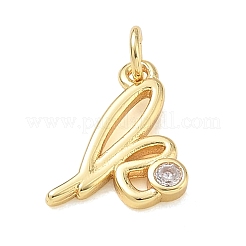 Ciondoli in ottone zirconi chiari micro pavé&nbsp;KK-D289-66G-K