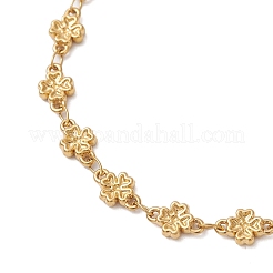 Браслеты-цепочки в форме клевера из нержавеющей стали 304 для женщин&nbsp;BJEW-JB13431