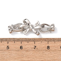 Messing Micro Pave klare Zirkonia Falte über Verschlüsse&nbsp;KK-D259-06P