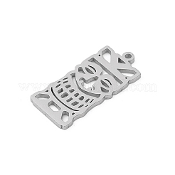 304ステンレスペンダント  ティキマスクチャーム  レーザー切断  変色防止  ステンレス鋼色  27.5x12.5x1.5mm  穴：1.5mm&nbsp;STAS-U041-03D-P