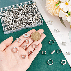 160шт 8 стиля 2-отверстия ccb пластиковая рамка для бусин FIND-PH0020-76P