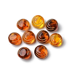 Imitazione perline acriliche trasparenti color ambra&nbsp;MACR-D071-02E