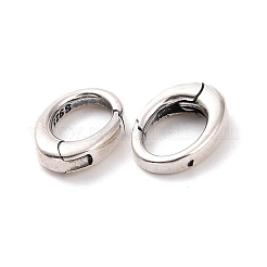 スターリングシルバースプリングゲートリング925個  オーバル  アンティークシルバー  12.5x9.5x3mm  内径：8x6mm&nbsp;STER-D036-13AS-01