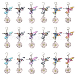 30 pendentif décoratif en alliage émaillé et bois&nbsp;HJEW-YW00524