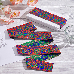 Жаккардовая лента из полиэстера с цветами в этническом стиле длиной 3.5 м.&nbsp;OCOR-LP0001-09