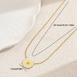 Весна-лето белые ромашки из нержавеющей стали эмалированные подвески для женщин QJ9119-1