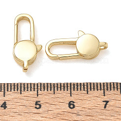 真鍮カニカン  フラットラウンド  18KGP本金メッキ  19x9x4mm  穴：1.6x1.8mm&nbsp;KK-CBA50B0-06G