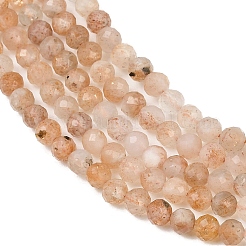 Нити бусин из натурального золота из солнечного камня&nbsp;G-B175-D11-4mm