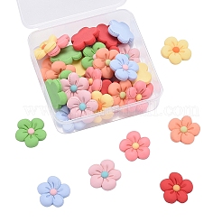 35 pièces cabochons givrés en résine 7 couleurs&nbsp;CRES-CJ0001-24