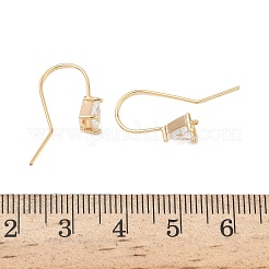 Треугольные серьги-крючки с микропаве из прозрачного кубического циркония из латуни KK-L254-11G