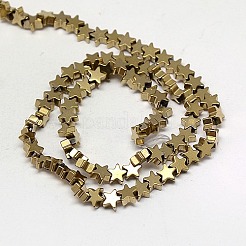 Гальванизировать немагнитных синтетический гематит бисер пряди G-J173-4x4mm-M