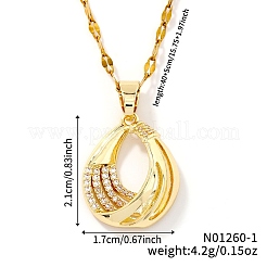 Элегантные французские латунные подвески-капли с микропаве из прозрачных кубических цирконий PV4142-1