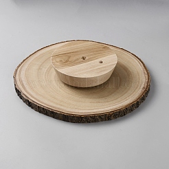 Supports à gâteaux en bois rustiques rotatifs&nbsp;ODIS-WH0108-021