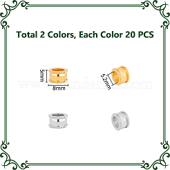 40 Stück 2 Farben 304 Edelstahl European Beads&nbsp;STAS-UN0059-27
