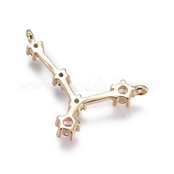 Pendentifs avec zircon cubiques à micro-pavés en laiton&nbsp;ZIRC-F099-19G-03