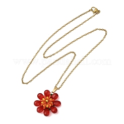 6 шт. подвеска в виде цветка из стекла 6 цветов NJEW-MZ00119