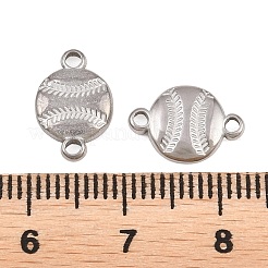 304ステンレススチール製スポーツボールリンクコネクターチャーム  ステンレス鋼色  変色なし  野球  12x8x1.7mm  穴：1.6mm&nbsp;STAS-Z203-10P-02