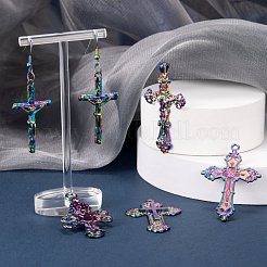 12шт 6 стиля подвески из сплава цвета радуги FIND-LS0001-16MC