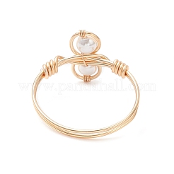 Перстни с жемчугом в виде ракушек RJEW-JR00944-01