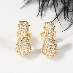 Boucles d'oreilles en laiton avec zircone cubique de micro pave&nbsp;EJEW-Z091-04G-I