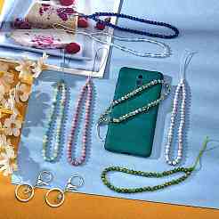 Porte-clés fermoir pince de homard en alliage de turquoise et de fer synthétique&nbsp;HJEW-SW00007-09