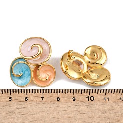 Женские серьги-гвоздики из нержавеющей стали 304 с эмалью в виде спирали&nbsp;EJEW-A138-03G