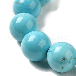 Braccialetti con perline intrecciate rotonde di turchese naturale da 12.5 mm per donna uomo&nbsp;BJEW-C060-01L