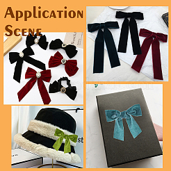 4 ярд двухцветной бахромчатой бархатной ленты SRIB-WR0001-08B