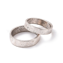 2サイズ合金ハート指紋模様マッチングカップルリング2個。  恋人のためのバレンタインデージュエリー  アンティークシルバー  米国サイズ 7 1/4(17.5mm) および米国サイズ 8 1/2(18.5mm)  1個/サイズ&nbsp;RJEW-G268-01AS