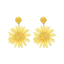 Orecchini pendenti in ottone con erba e fiori&nbsp;FS-WG07395-07