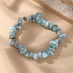 Натуральный ларимар бисером стрейч браслеты BJEW-JB02680-01