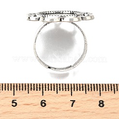 Старинные регулируемые компоненты железа палец кольцо цветка сплава сеттинги кабошон лицевой панели X-PALLOY-O039-25AS