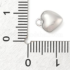 真鍮製チャーム  カドミウムフリー＆ニッケルフリー＆鉛フリー  ハート  プラチナ  10x8.5x4.5mm  穴：1.4mm&nbsp;KK-S514-05A-P