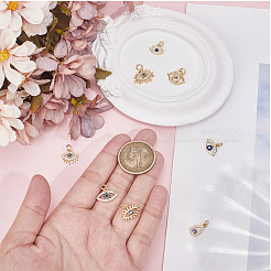 8 pz 8 stili pendenti in ottone placcato oro 18k con micro pavé di zirconi cubici&nbsp;KK-BBC0023-65