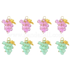 10 Stück 2 Farben imitierte Jade-Glasanhänger&nbsp;FIND-CJ0002-05