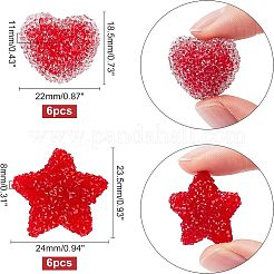 12 шт. 2-х видов смоляных бусин на день святого Валентина RESI-FH0001-26