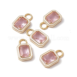 Прямоугольные подвески из розового стекла&nbsp;KK-I696-10G-05