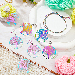 Ионное покрытие (ip) 201 нержавеющая сталь филигранные подвески запирающиеся маркеры стежков HJEW-PH01562