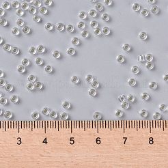 MIYUKIラウンドロカイユビーズ  日本製シードビーズ  8/0  （rr1)シルバーラインクリスタル  3mm  穴：1mm  約19000~20500個/ポンド&nbsp;SEED-G008-RR0001
