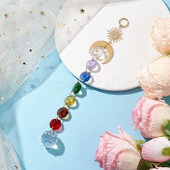 Стеклянные восьмиугольные бусины подвесные ловцы солнца&nbsp;HJEW-JM02308