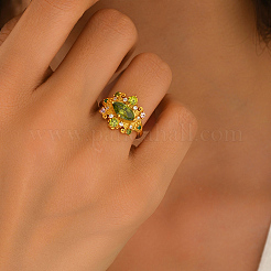Fingerringe aus Messing mit Mikropavé-Kubikzirkonia für Damen&nbsp;KW9333-4