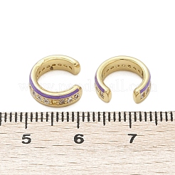 C-образные латунные серьги-каффы с микропаве из кубического циркония EJEW-M082-01G