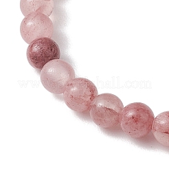 Bracelets extensibles en perles rondes en jade vert naturel teint de 4.5mm pour femmes&nbsp;BJEW-JB10844-01
