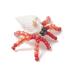 Подвески в виде краба из натуральной черной шпинели&nbsp;PALLOY-MZ01177-01