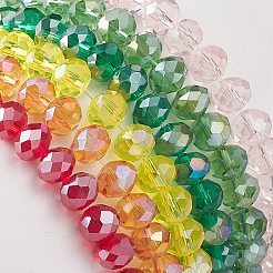 6 個 6 スタイル オレンジ & アボカド & パイナップル & スイカ & レモン ポリマー粘土ストレッチ ブレスレット セット  女性のためのキラキラしたガラスビーズの積み重ね可能なブレスレット  ミックスカラー  内径：2インチ（5cm）  1個/スタイル&nbsp;BJEW-JB08864