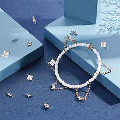 36 Stück 6 Stil Messing Micro Pave klare Zirkonia Link Verbinder&nbsp;ZIRC-SC0001-18