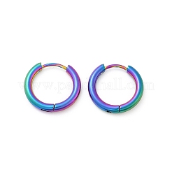 Boucles d'oreilles créoles en acier inoxydable 202&nbsp;EJEW-F111A-16mm-RC